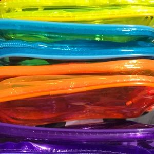 Beauty Brands  transparent  cosmetic bag PICK COLOR 2 bags blue & purple